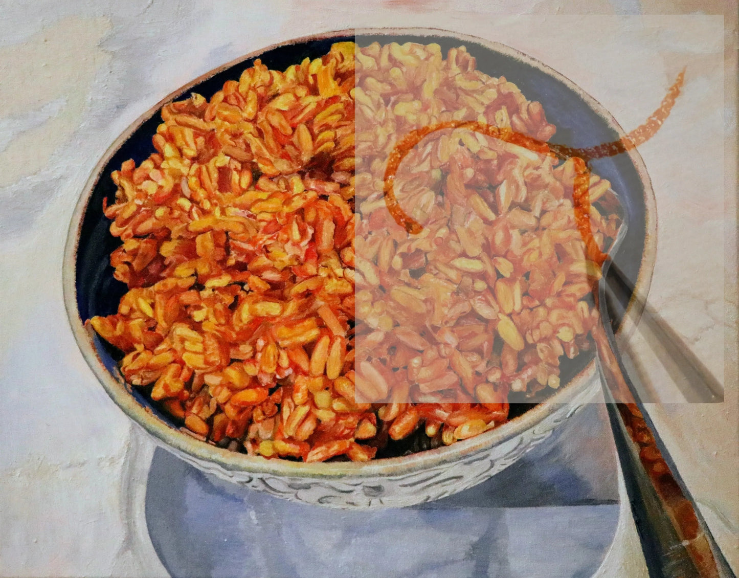 "If Rice Is Currency, Jollof Rice Is Gold!" Oil On Canvas, Digital Print